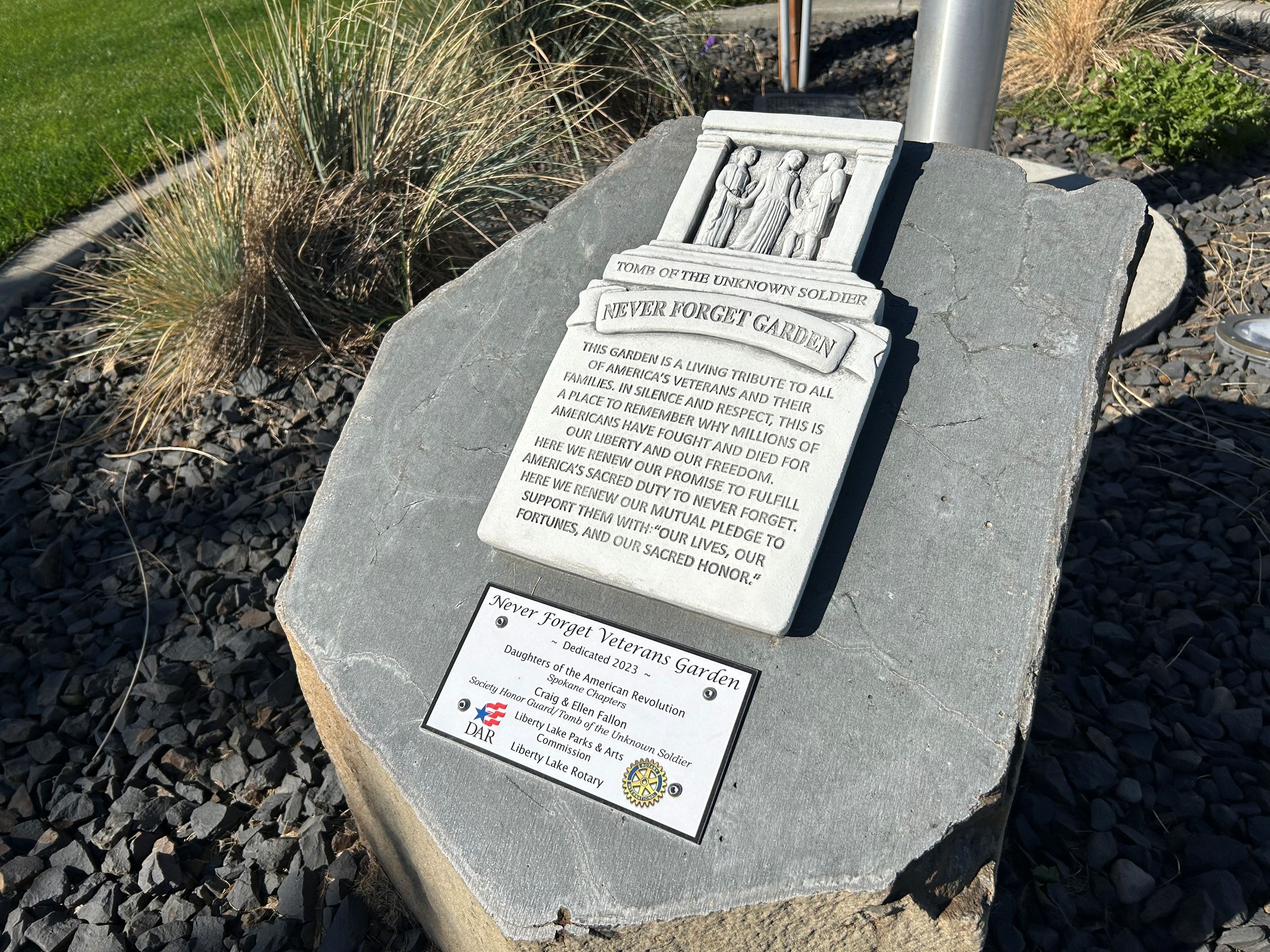 Image of Flag Pole with Art Plaque