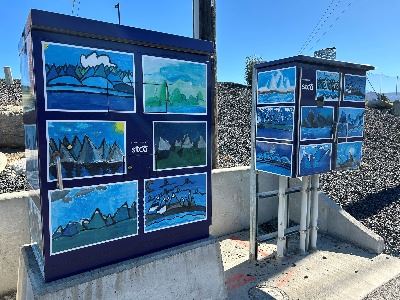 Image of Signal Box Wrap with student made images.