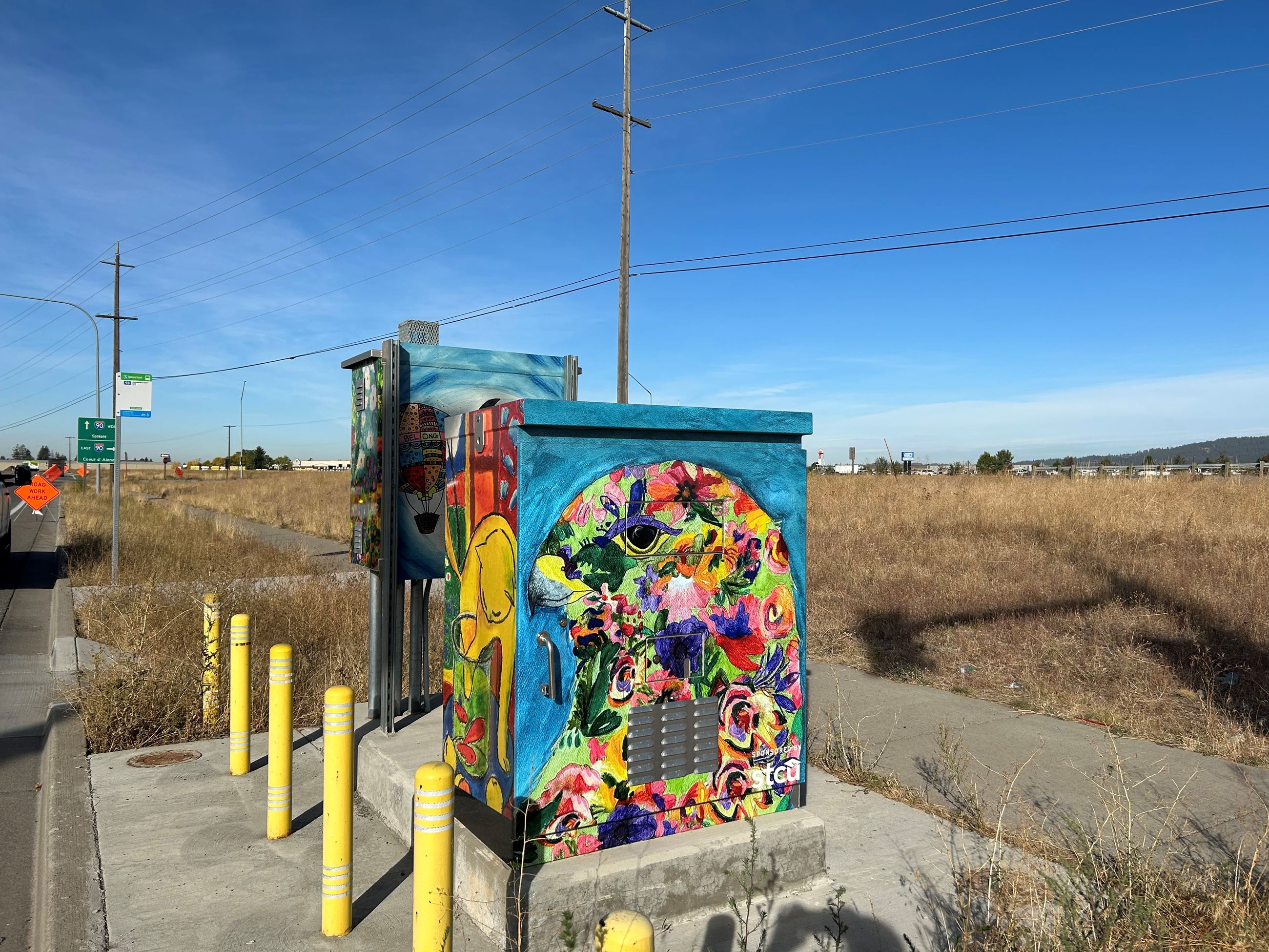 Image of Signal Box Wrapped in colorful art.