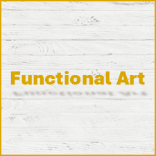 Square Image that says functional art.