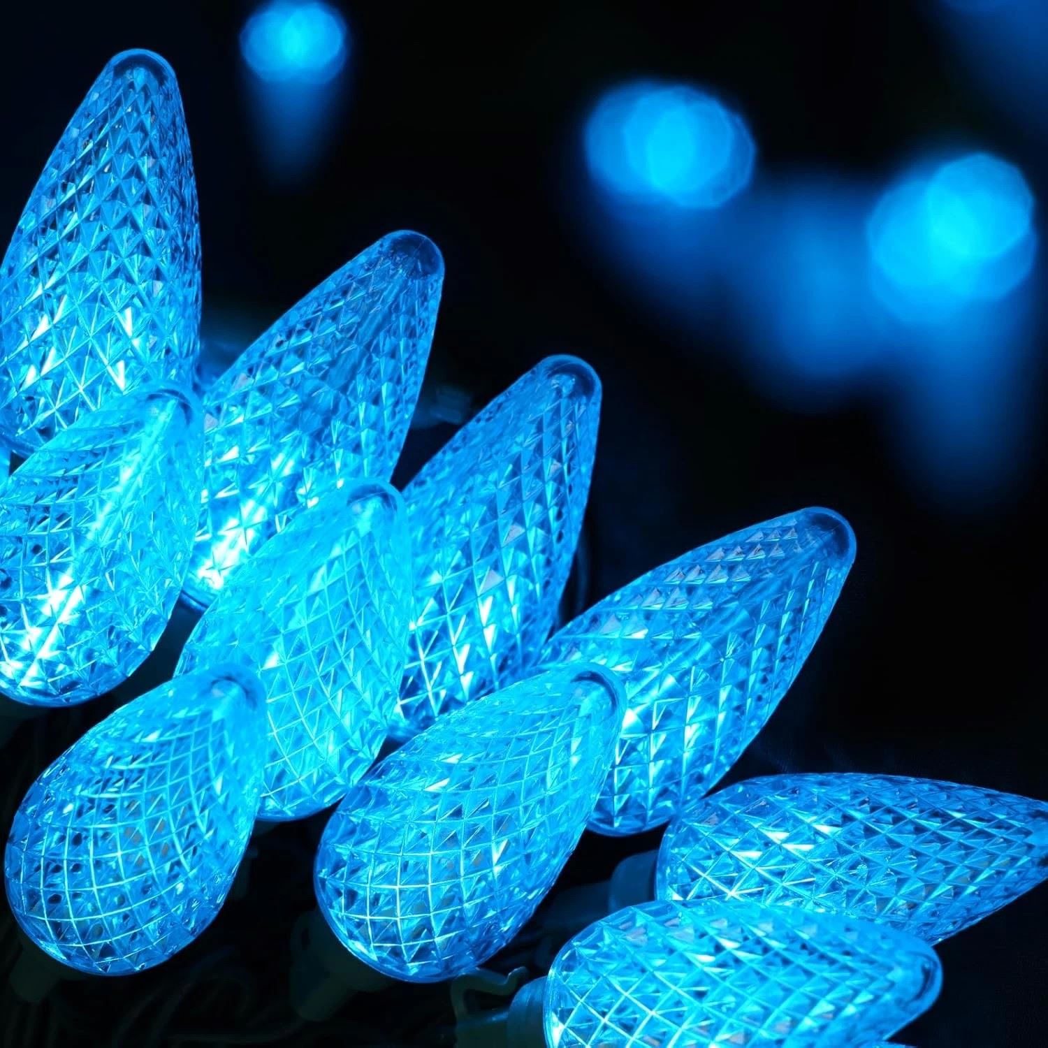 Blue Christmas lights